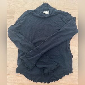 Free People Charcoal Long Sleeve Top